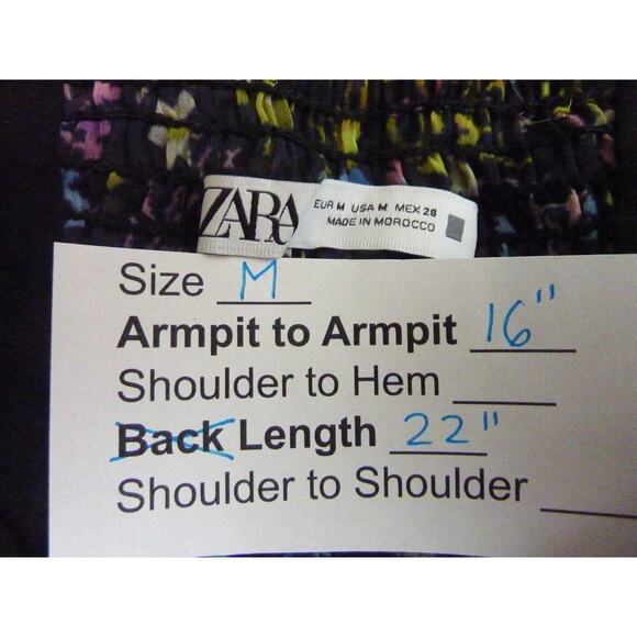 Zara Floral Chiffon Mini Dress String Halter Dress M - Picture 6 of 6